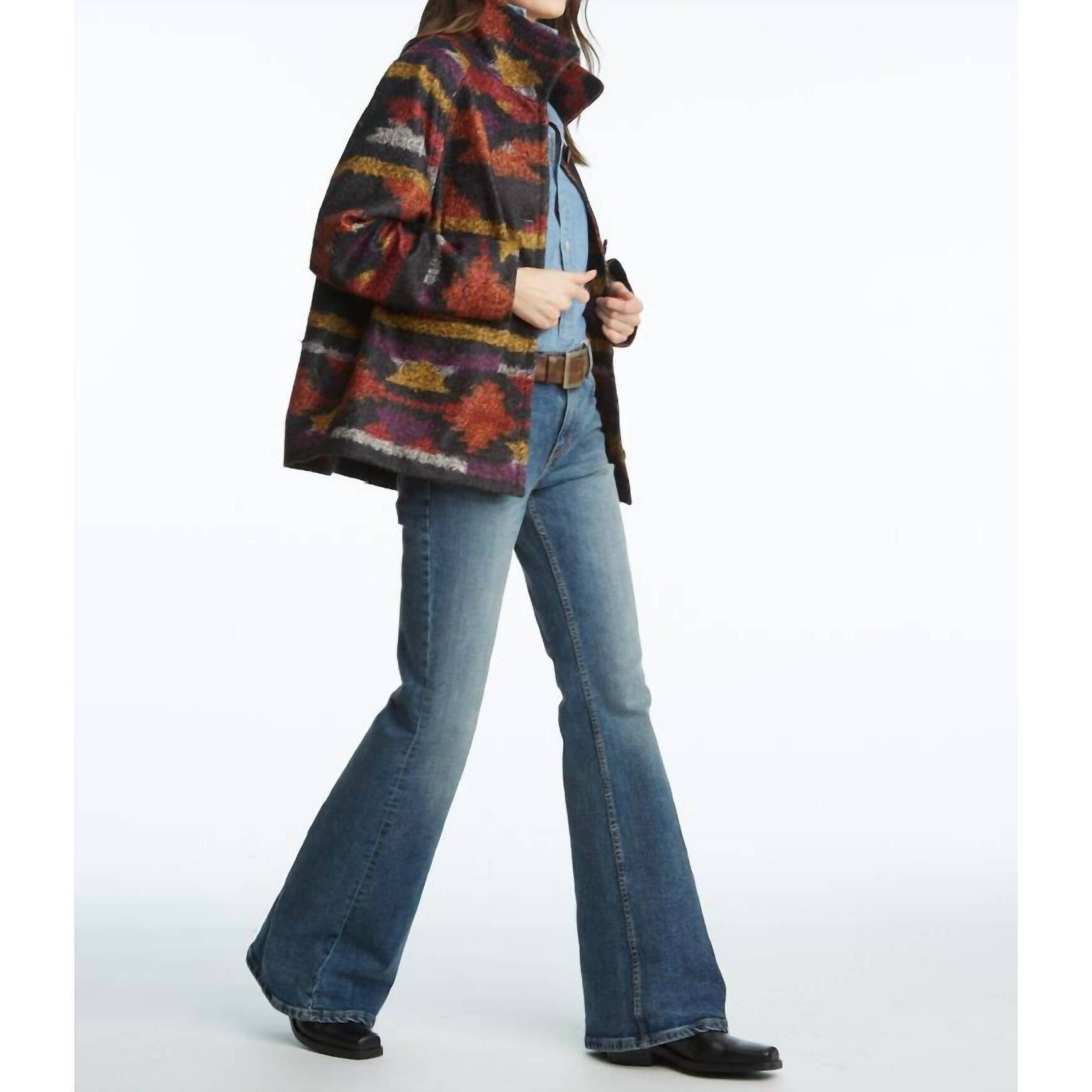 New Elliott Lauren Aztec Jacket In Multi Color